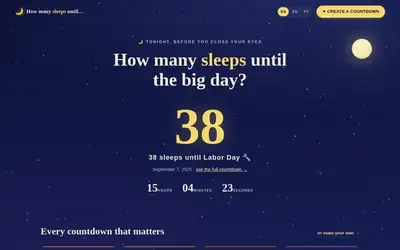 HowManySleepsUntil